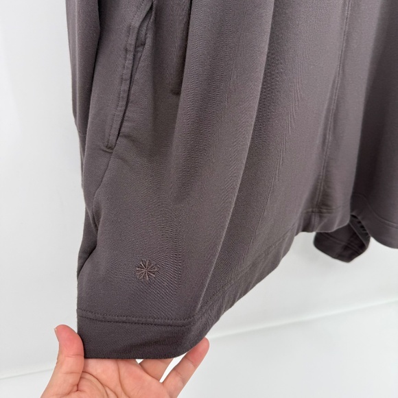 Athleta Cardigan Women 1X Brown Pranayama Restore Wrap Stretch Comfy Athleisure - Picture 7 of 14